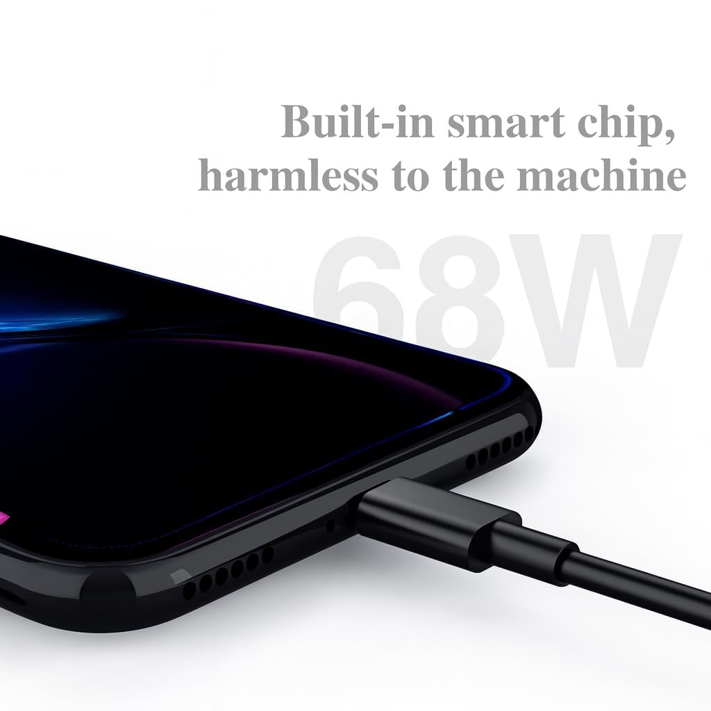 Buycharger TurboPower 68W Fast Charging Type-C Data Cable (Black)