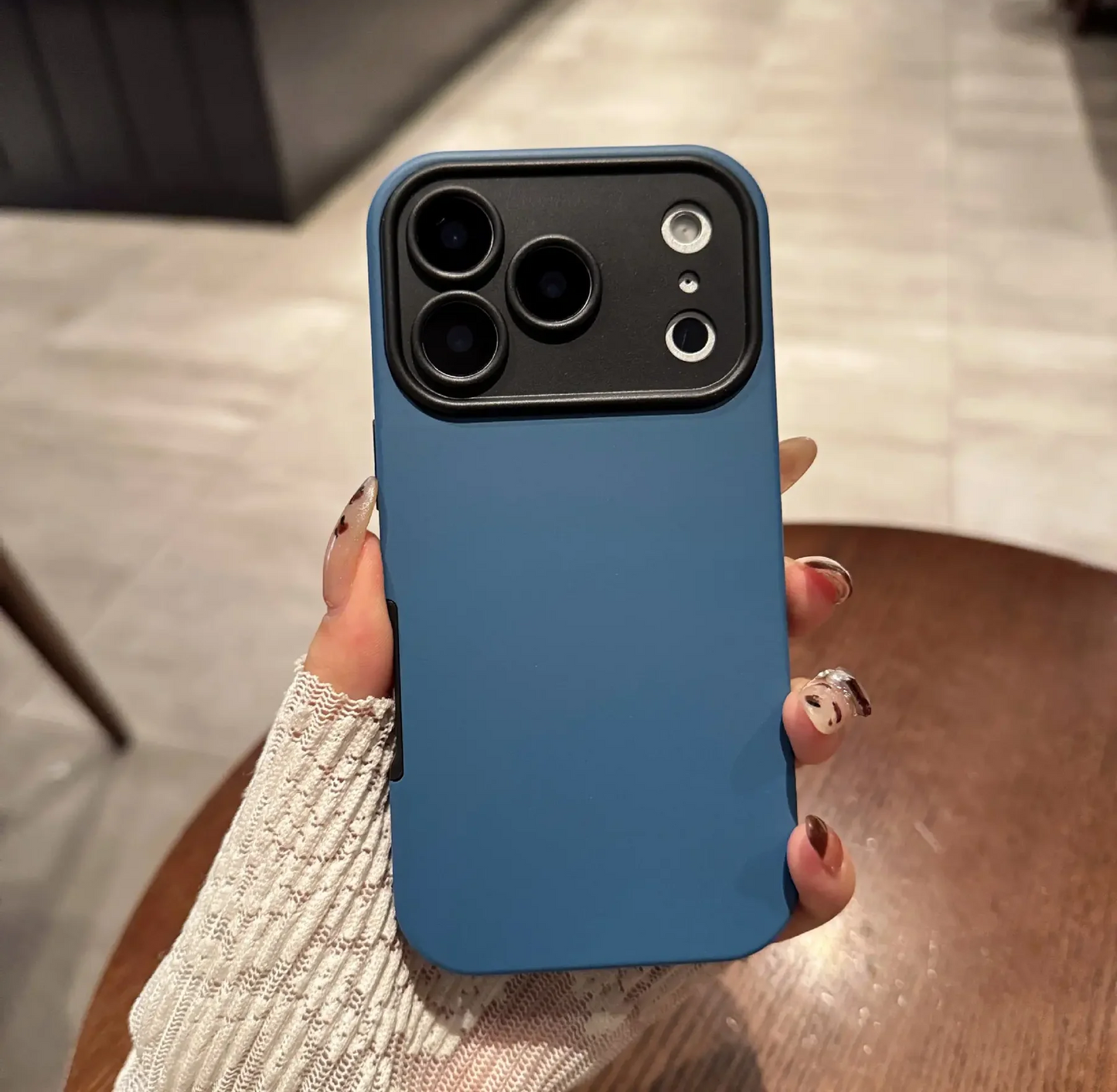 Armor Magfit Leather Protection Case Cover For Iphone 17 Pro (Blue)