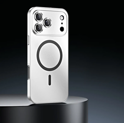 Metallic Magnetic Protection Case Cover For Iphone 17 Pro (Silver)